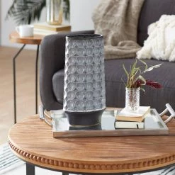 New ⭐ 14" Silver Stoneware Vintage Vase by Ivory and Iris ⭐ -Cheap Ivory and Iris Store D401587S 4