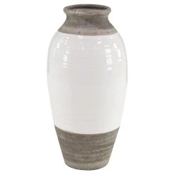 Coupon 🤩 25" Gray Stoneware Coastal Style Vase by Ivory and Iris 🤩