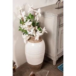 Coupon 🤩 25" Gray Stoneware Coastal Style Vase by Ivory and Iris 🤩 -Cheap Ivory and Iris Store D401589S 4