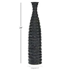 New 🔔 24" Black Stoneware Traditional Vase by Ivory and Iris 🧨 -Cheap Ivory and Iris Store D401590S 7