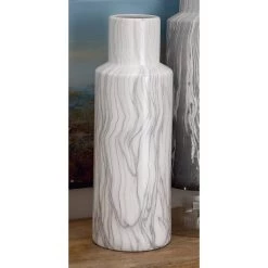 Deals 🎉 21" White Ceramic Contemporary Vase by Ivory and Iris 🔥 -Cheap Ivory and Iris Store D401592S 7