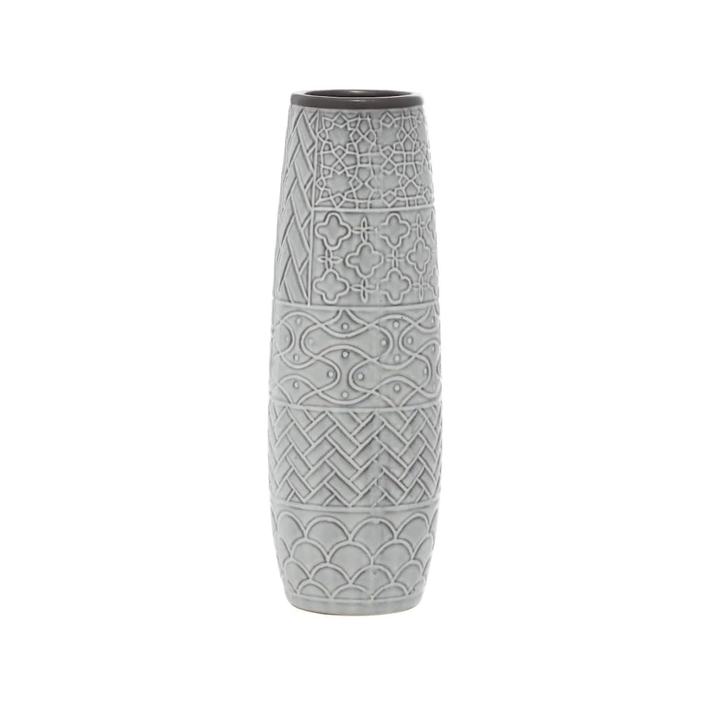 Discount π 16" Gray Stoneware Eclectic Vase by Ivory and Iris π― 1 Discount π 16" Gray Stoneware Eclectic Vase by Ivory and Iris π―
