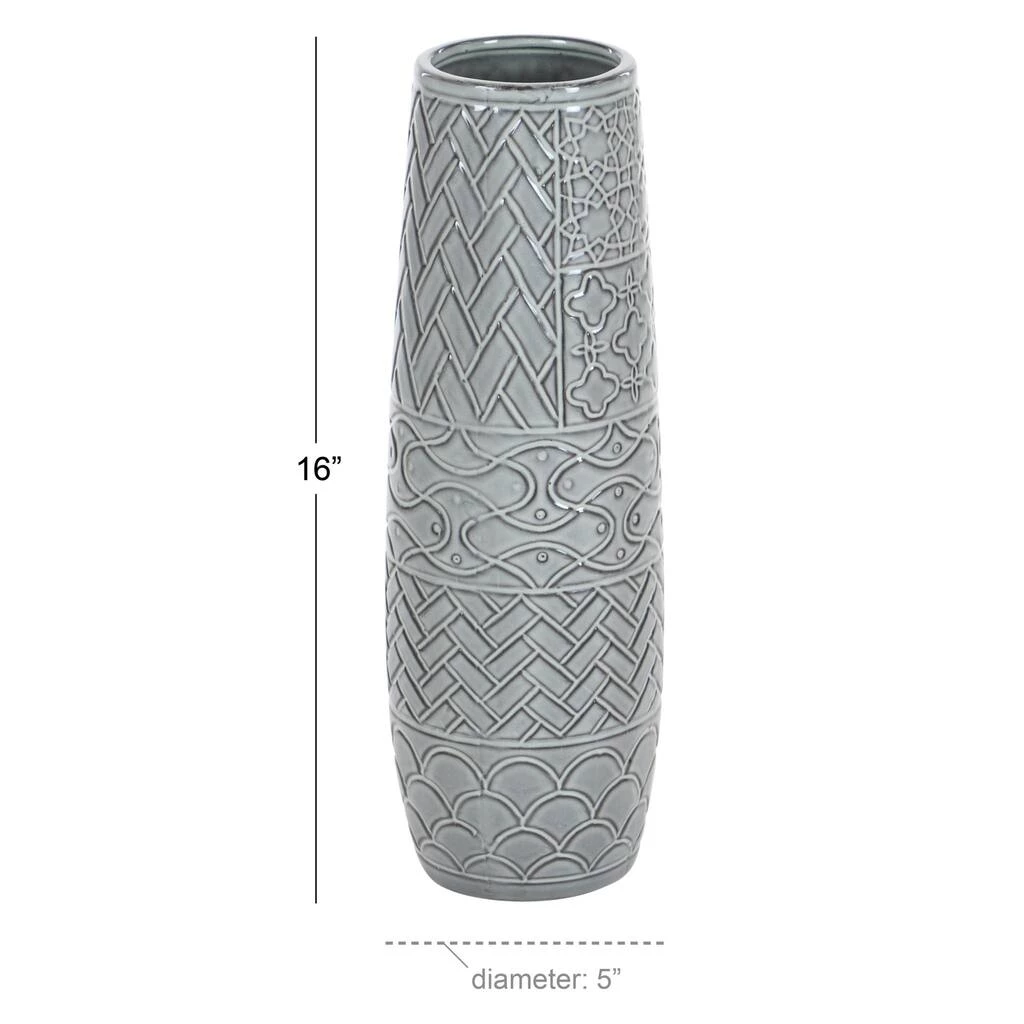 Discount π 16" Gray Stoneware Eclectic Vase by Ivory and Iris π― 4 Discount π 16" Gray Stoneware Eclectic Vase by Ivory and Iris π― - Image 4