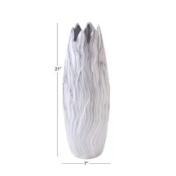 Wholesale ⌛ White Stoneware Contemporary Vase by Ivory and Iris 🔥 -Cheap Ivory and Iris Store D401599S 3