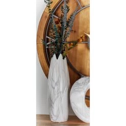 Wholesale ⌛ White Stoneware Contemporary Vase by Ivory and Iris 🔥 -Cheap Ivory and Iris Store D401599S 4