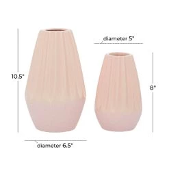 Cheapest ⌛ Pink Ceramic Contemporary Vase Set by Ivory and Iris 👍 -Cheap Ivory and Iris Store D401606S 6