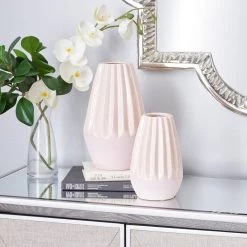 Cheapest ⌛ Pink Ceramic Contemporary Vase Set by Ivory and Iris 👍 -Cheap Ivory and Iris Store D401606S 7