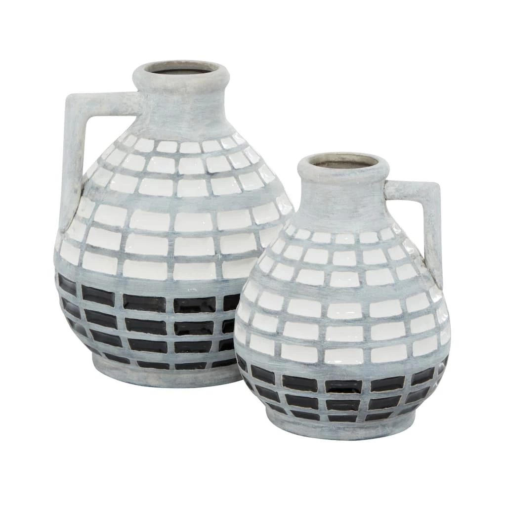 Outlet π― Gray Ceramic Coastal Vase Set by Ivory and Iris β 1 Outlet π― Gray Ceramic Coastal Vase Set by Ivory and Iris β