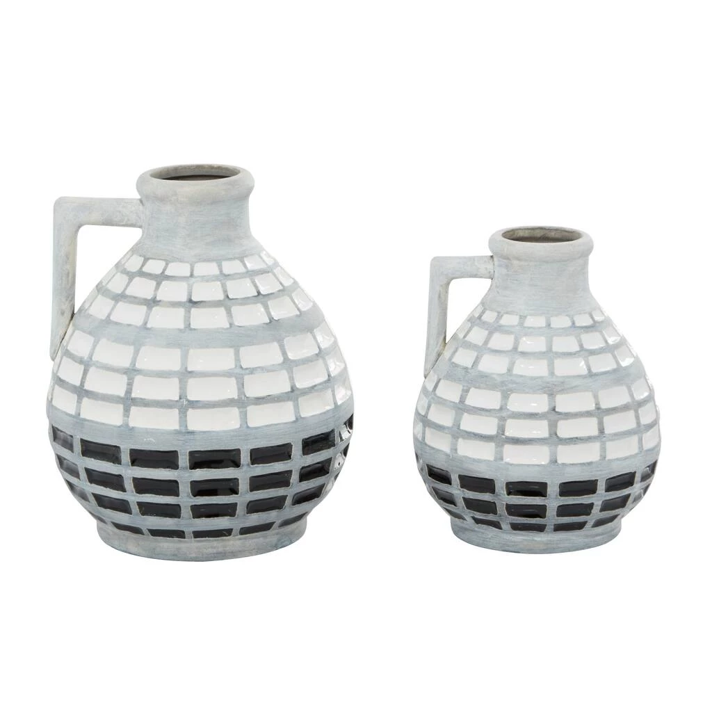 Outlet π― Gray Ceramic Coastal Vase Set by Ivory and Iris β 3 Outlet π― Gray Ceramic Coastal Vase Set by Ivory and Iris β - Image 3