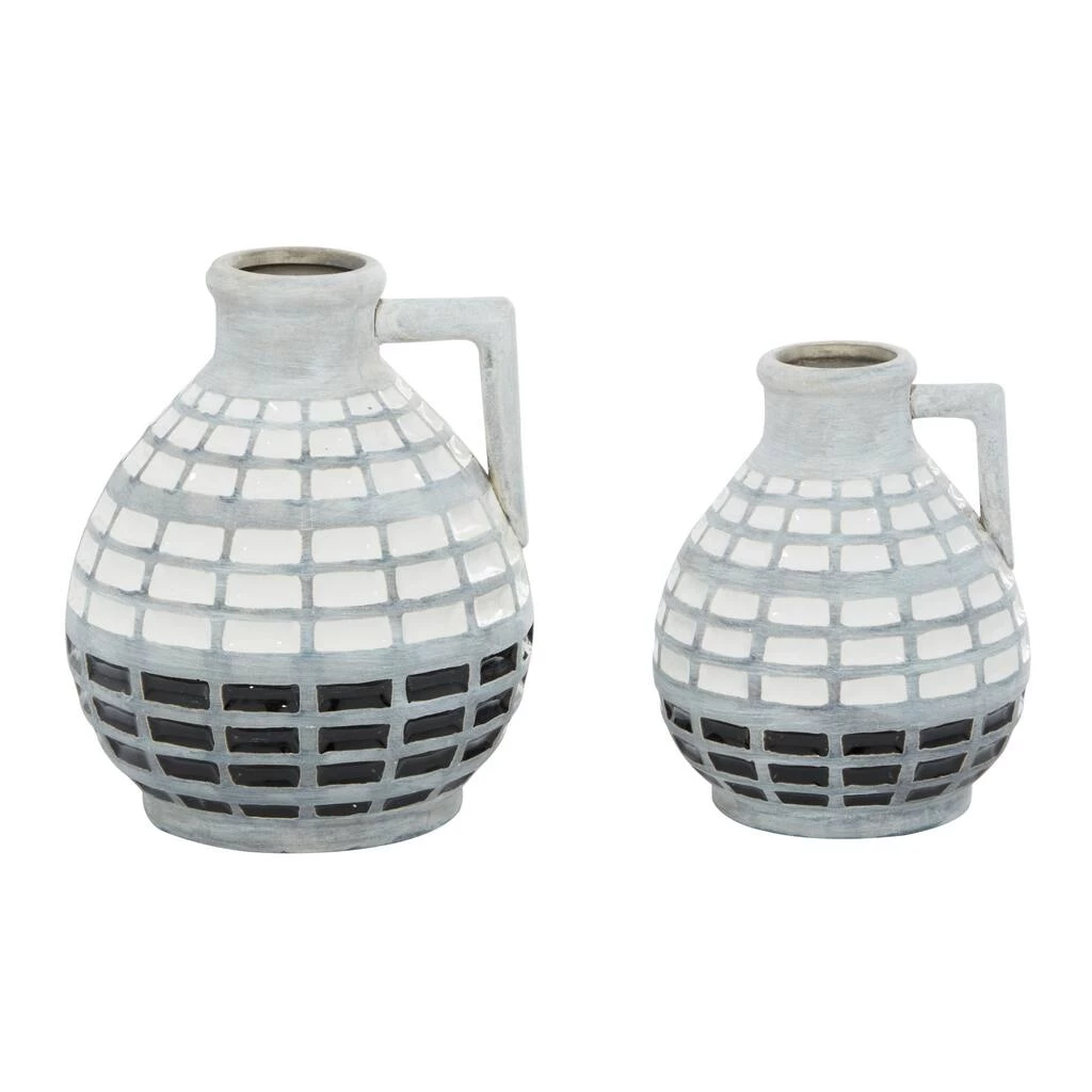 Outlet π― Gray Ceramic Coastal Vase Set by Ivory and Iris β 6 Outlet π― Gray Ceramic Coastal Vase Set by Ivory and Iris β - Image 6