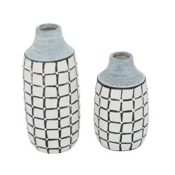 Discount 👍 White Ceramic Coastal Vase Set by Ivory and Iris 🤩 -Cheap Ivory and Iris Store D401617S 2