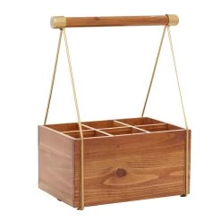 Wholesale 🔔 16" Brown Wood Modern Farmhouse Style Wine Rack by Ivory and Iris 😀