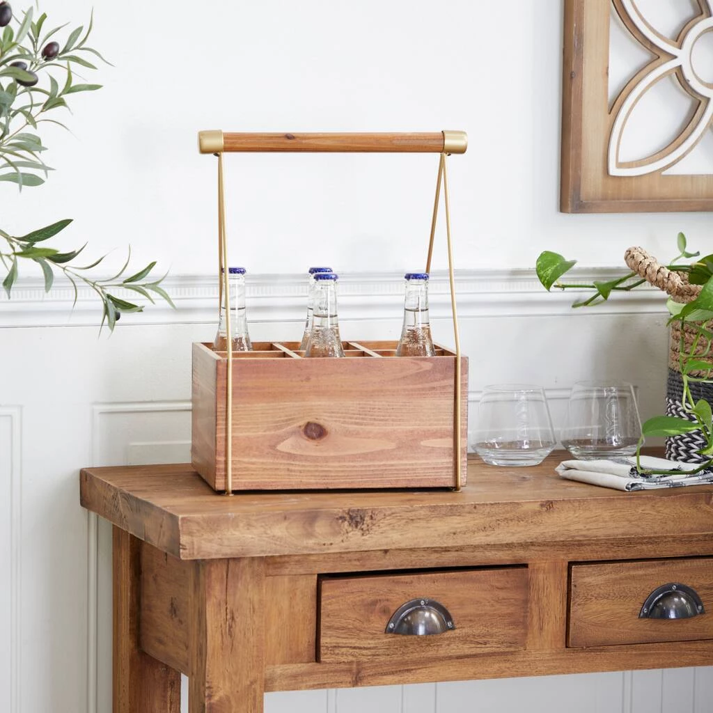 Wholesale π 16" Brown Wood Modern Farmhouse Style Wine Rack by Ivory and Iris π 6 Wholesale π 16" Brown Wood Modern Farmhouse Style Wine Rack by Ivory and Iris π - Image 6