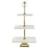 Brand new 😉 White Marble & Aluminum 3 Tier Tray Stand by Ivory and Iris 💯
