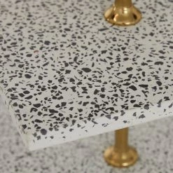 Brand new 😉 White Marble & Aluminum 3 Tier Tray Stand by Ivory and Iris 💯 -Cheap Ivory and Iris Store D401726S 4