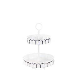 New ⌛ White Iron Farmhouse 2 Tier Tray Cupcake Stand by Ivory and Iris ⭐ -Cheap Ivory and Iris Store D401760S 3