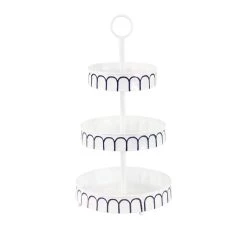 Outlet ⭐ White Iron Farmhouse 3 Tier Tray Cupcake Stand by Ivory and Iris 🤩 -Cheap Ivory and Iris Store D401768S 3