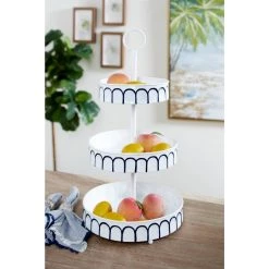 Outlet ⭐ White Iron Farmhouse 3 Tier Tray Cupcake Stand by Ivory and Iris 🤩 -Cheap Ivory and Iris Store D401768S 7