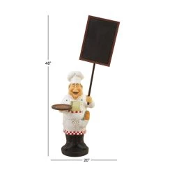 Budget ✔️ 48" Polystone Chef with Chalkboard Sign by Ivory and Iris ⭐ -Cheap Ivory and Iris Store D401773S 6