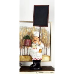 Budget ✔️ 48" Polystone Chef with Chalkboard Sign by Ivory and Iris ⭐ -Cheap Ivory and Iris Store D401773S 7