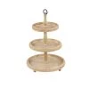 Discount 🔥 Light Brown Wood Natural 3 Tier Tray Stand by Ivory and Iris 👍