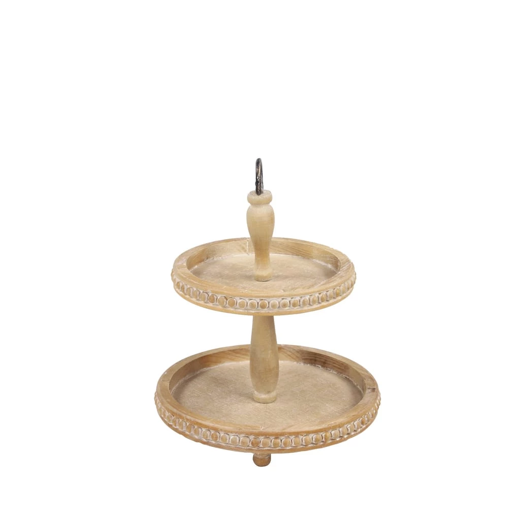 New π― Light Brown Wood Natural 2 Tier Tray Stand by Ivory and Iris π 3 New π― Light Brown Wood Natural 2 Tier Tray Stand by Ivory and Iris π - Image 3