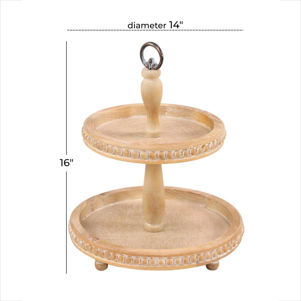 New π― Light Brown Wood Natural 2 Tier Tray Stand by Ivory and Iris π 5 New π― Light Brown Wood Natural 2 Tier Tray Stand by Ivory and Iris π - Image 5