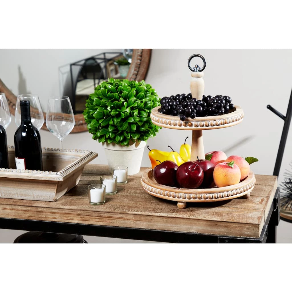 New π― Light Brown Wood Natural 2 Tier Tray Stand by Ivory and Iris π 6 New π― Light Brown Wood Natural 2 Tier Tray Stand by Ivory and Iris π - Image 6
