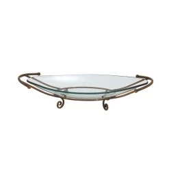 Best reviews of 🔔 Brass Glass and Metal Modern Serving Bowl, 6" x 30" x 12" by Ivory and Iris 💯