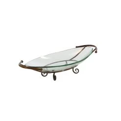 Best reviews of 🔔 Brass Glass and Metal Modern Serving Bowl, 6" x 30" x 12" by Ivory and Iris 💯 -Cheap Ivory and Iris Store D401793S 3