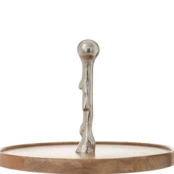 Coupon 🌟 Brown Wood Natural 2 Tier Tray Stand by Ivory and Iris ⭐ -Cheap Ivory and Iris Store D401797S 3