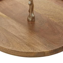 Coupon 🌟 Brown Wood Natural 2 Tier Tray Stand by Ivory and Iris ⭐ -Cheap Ivory and Iris Store D401797S 4