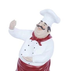 Buy 🔥 14" Traditional Maroon & White Polystone Chef Wine Holder by Ivory and Iris ✔️ -Cheap Ivory and Iris Store D401802S 4