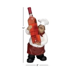 Buy 🔥 14" Traditional Maroon & White Polystone Chef Wine Holder by Ivory and Iris ✔️ -Cheap Ivory and Iris Store D401802S 7