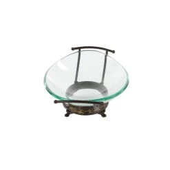 Best reviews of 💯 Gold Glass and Metal Traditional Serving Bowl, 5" x 17" x 11" by Ivory and Iris 🎉 -Cheap Ivory and Iris Store D401805S 4