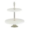 Brand new 👏 White Stoneware & Aluminum 2 Tier Tray Stand by Ivory and Iris 😉