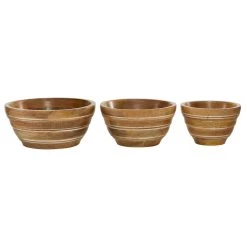 Brand new π Set of 3 Brown Mango Wood Natural Serving Bowl, 8", 10", 12" by Ivory and Iris π―