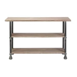 Best Pirce 💯 Brown Industrial Wood Console Table, 32" x 48" by Ivory and Iris 🔔