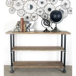 Best Pirce 💯 Brown Industrial Wood Console Table, 32" x 48" by Ivory and Iris 🔔 -Cheap Ivory and Iris Store D401813S 6
