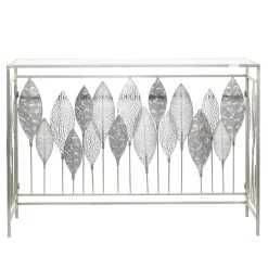Deals 💯 Silver Metal Contemporary Console Table 30" x 44" x 15" by Ivory and Iris ⌛ -Cheap Ivory and Iris Store D401814S 5
