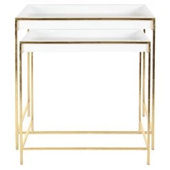 Discount ✨ Set of 2 Gold Metal Contemporary Console Table, 22", 20" by Ivory and Iris 🎉 -Cheap Ivory and Iris Store D401817S 5