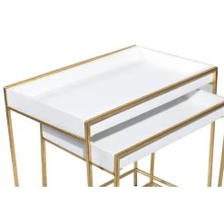 Discount ✨ Set of 2 Gold Metal Contemporary Console Table, 22", 20" by Ivory and Iris 🎉 -Cheap Ivory and Iris Store D401817S 6