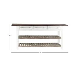 Best reviews of 💯 White Farmhouse Wood Console Table, 32" x 71" by Ivory and Iris 👏 -Cheap Ivory and Iris Store D401819S 10