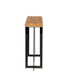 Best deal ⭐ Brown Wood Industrial Console Table, 52" x 33" by Ivory and Iris ⌛ -Cheap Ivory and Iris Store D401821S 3