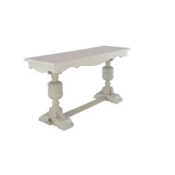 Hot Sale 😉 White Traditional Wood Console Table, 30" x 59" by Ivory and Iris 🥰 -Cheap Ivory and Iris Store D401824S 3