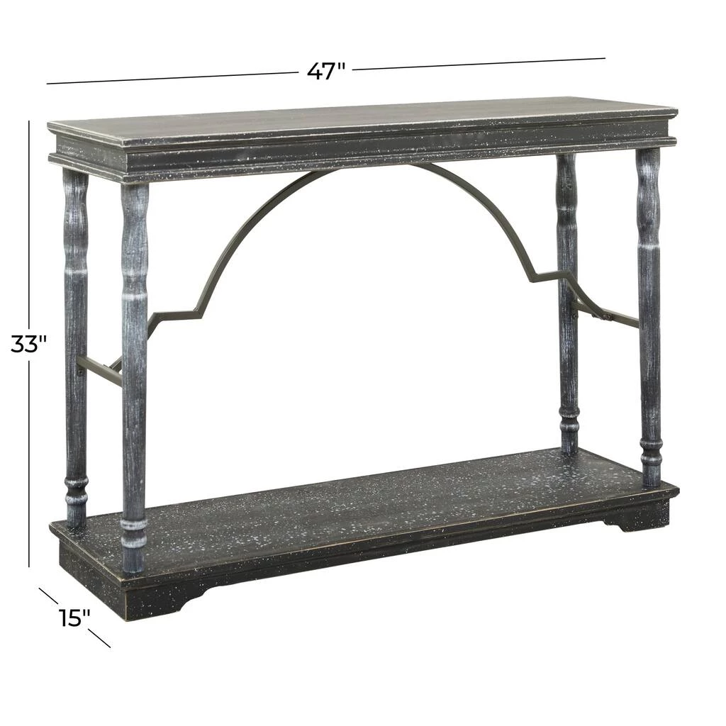 Promo β¨ Black Wood Farmhouse Console Table 33" x 47" x 15" by Ivory and Iris π 6 Promo β¨ Black Wood Farmhouse Console Table 33" x 47" x 15" by Ivory and Iris π - Image 6