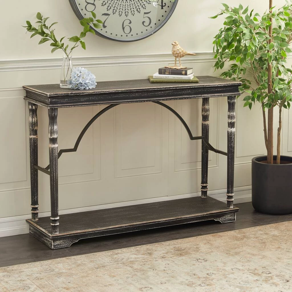Promo β¨ Black Wood Farmhouse Console Table 33" x 47" x 15" by Ivory and Iris π 7 Promo β¨ Black Wood Farmhouse Console Table 33" x 47" x 15" by Ivory and Iris π - Image 7