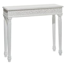 Coupon 🛒 White Farmhouse Mango Wood Console Table, 30" x 36" by Ivory and Iris ⭐