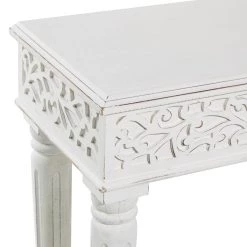 Coupon 🛒 White Farmhouse Mango Wood Console Table, 30" x 36" by Ivory and Iris ⭐ -Cheap Ivory and Iris Store D401831S 4