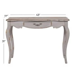 Promo ⭐ White Farmhouse Wood Console Table, 31" x 43" by Ivory and Iris 💯 -Cheap Ivory and Iris Store D401838S 7